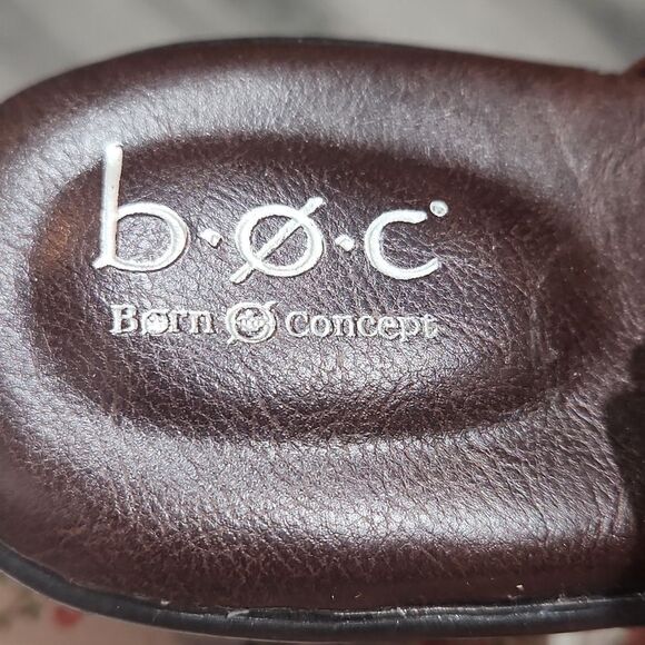 B.O.C. born Lyza Brown Striped Slingback Clogs - Picture 3 of 8